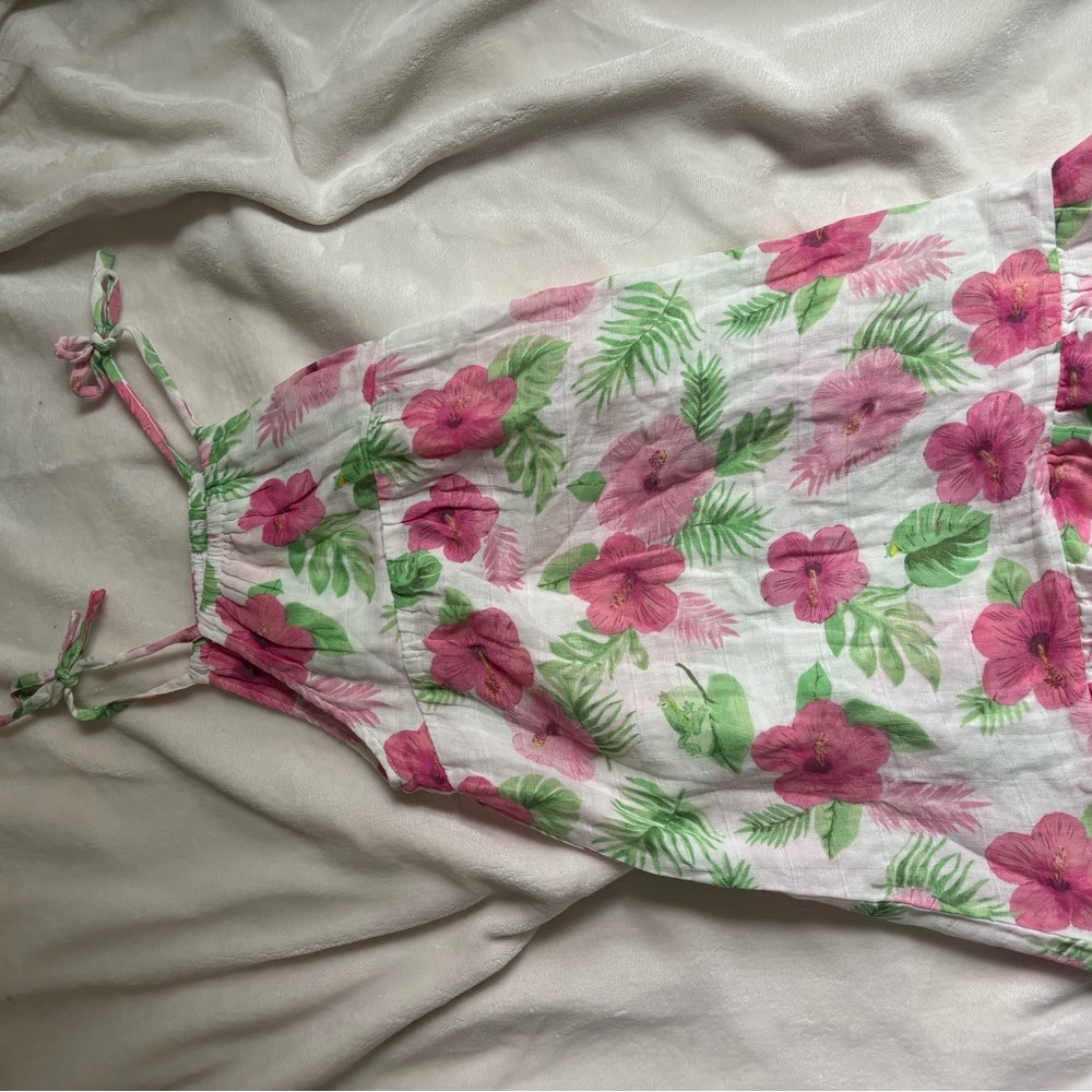 Angel Dear Pink and Green Floral Dress